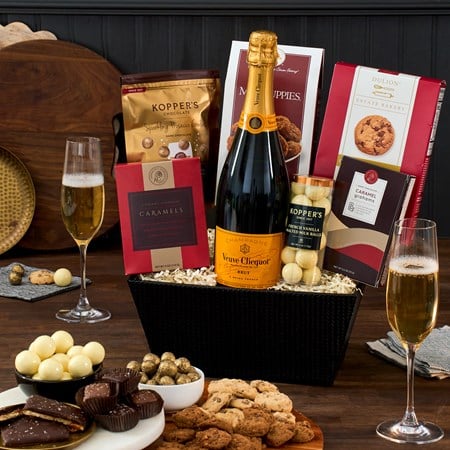 Champagne & Truffles Gift Basket - Veuve - MyHairMail Wigs