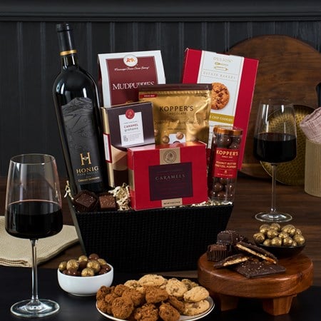 Red Wine & Dark Chocolate Gift Basket - Honig Napa Valley - MyHairMail Wigs
