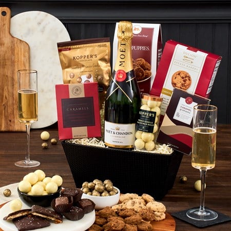 Champagne & Truffles Gift Basket - Moët & Chandon Imperial Brut - MyHairMail Wigs
