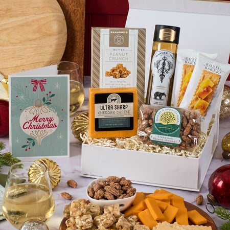 White Wine Cheese and Cracker Gift Box - MyHairMail Wigs