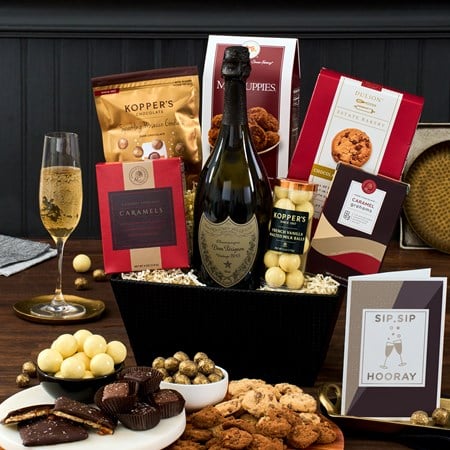 Champagne & Truffles Gift Basket - Dom Perignon - MyHairMail Wigs
