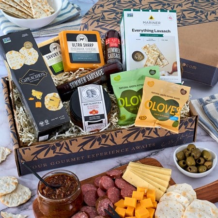 Deluxe Gourmet Meat and Cheese Sampler Gift - MyHairMail Wigs