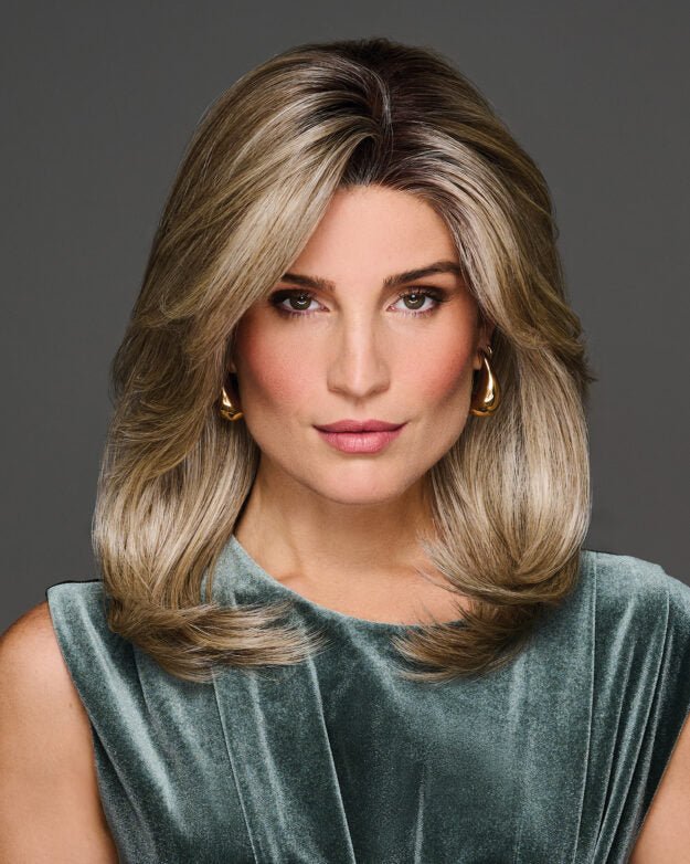 Full Finesse by Gabor | Long Layered Wig with Curtain Bangs - MyHairMail Wigs
